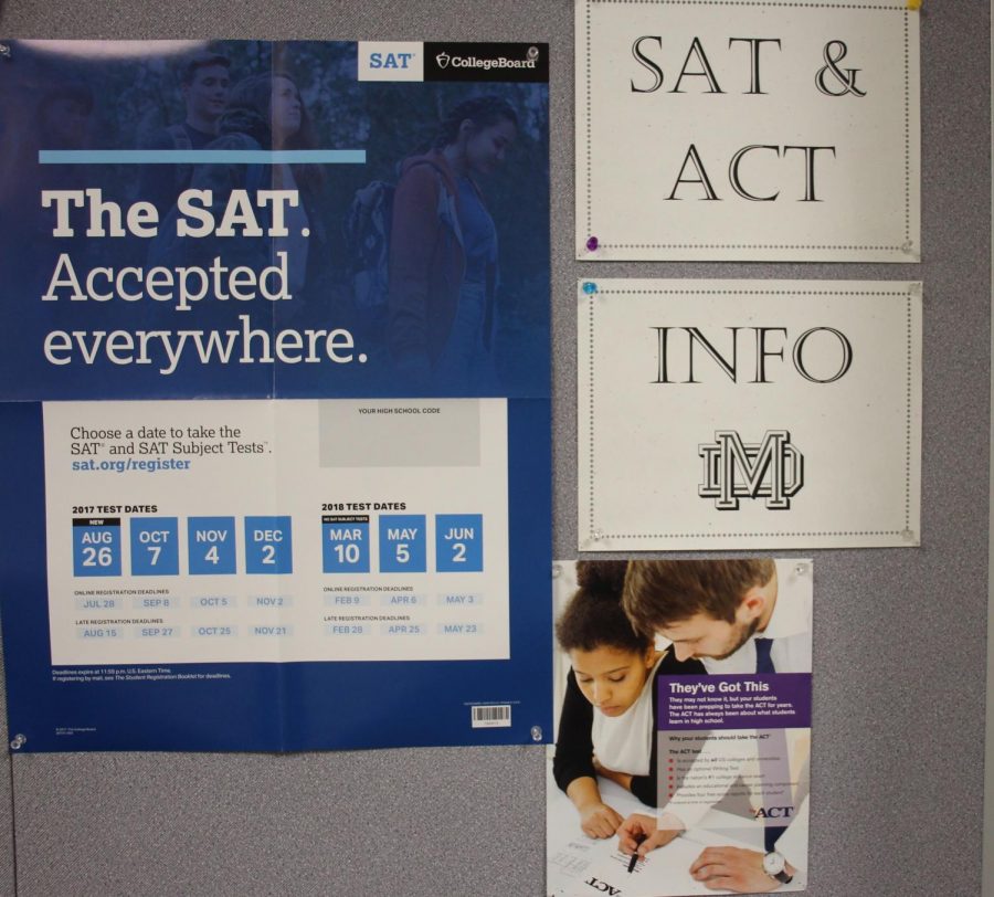Students can find information for SAT and ACT prep tests in the Guidance Office.