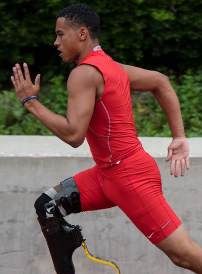 FOCUSED ON FORM: Junior Henry Waterman sprints down the 100 meter straightaway while filming the NFL networks Motivation to Be the Greatest. Im just competitive as a person so I just like to do the best that I can and to get better than what I am, Waterman said.