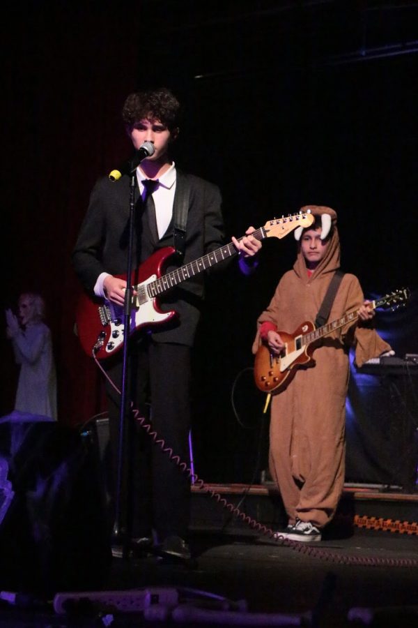 Senior Ruben Vazquez and senior Dylan DiGennaro perform I am the Walrus by the Beatles. “I was genuinely impressed by the quality of the scares and it was a brilliant reflection of their dedication to making it as authentically spooky as possible.” Said DiGennaro.