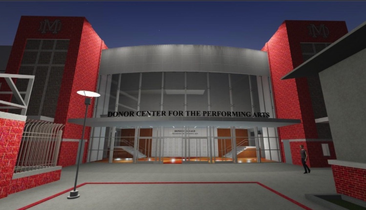 THE FUTURE OF MD: The computer-generated rendering shows the ambitious plans for the future Mater Dei Performing Arts Center. The center will include space for choir, theatre, film and media, instrumental music, visual arts, and dance. Mater Dei students in the Arts Program will soon have a central place to practice, rehearse, and collaborate with one another. “When you [make] improvements to things, people get more encouraged,” Brown said. 
(Photo courtesy of Mater Dei High School) 
