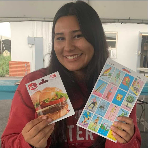EDUCATING AND ENTERTAINING:
Junior Alondra Martinez relishes her $25 gift card to Jack in the Box and celebrates her culture as she wins a game of Loteria hosted by the MDLA. “Getting to enhance my culture with those who I understand makes this club one of the best I’ve seen on my campus,” Martinez said.