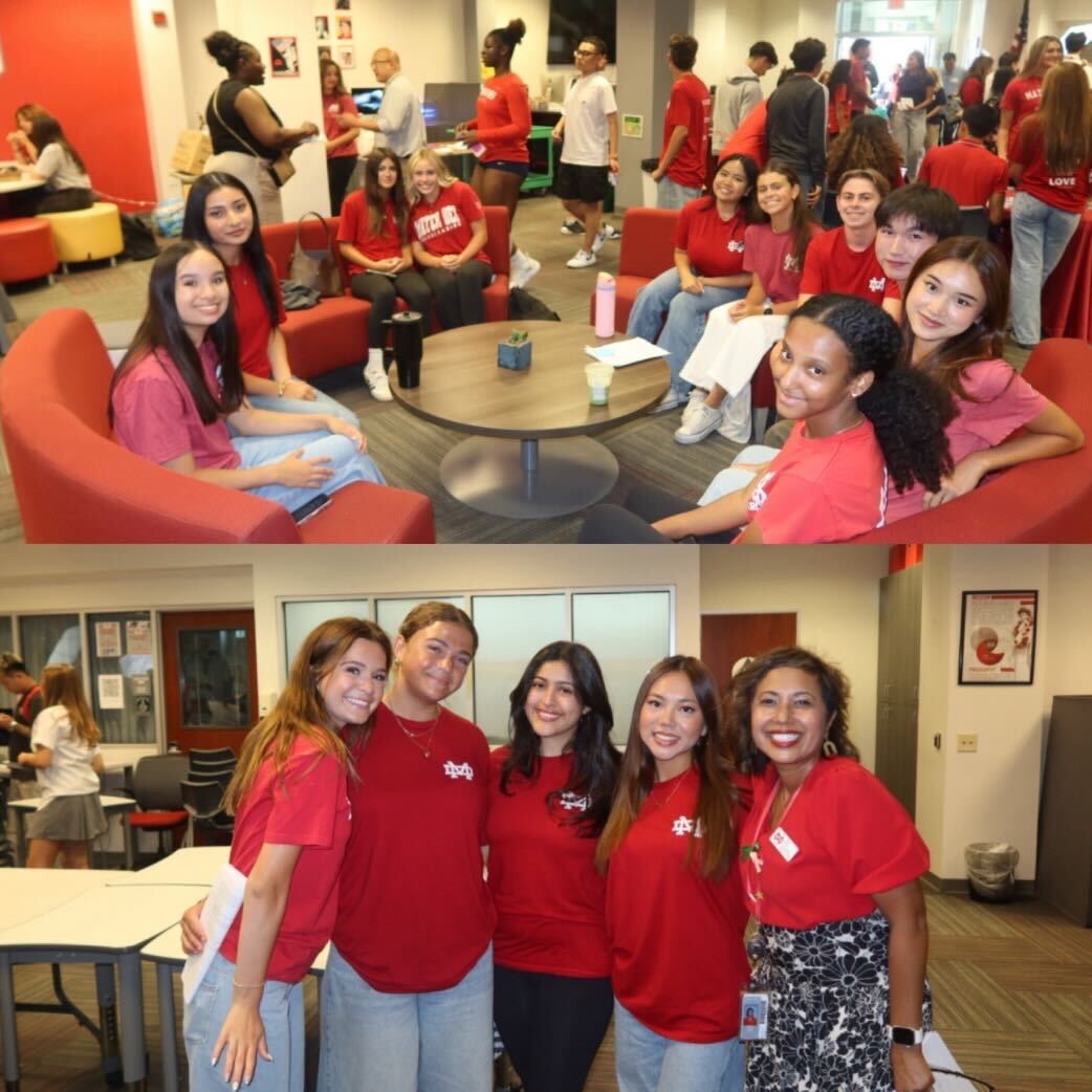 Olivia Huie, Director of Counseling and Founder of MANE, and program mentors gather in the Library as they prepare to welcome transfer and international students through the MANE Mentor Program. The kickoff training took place on Aug.13, bringing upperclassmen together to build leadership skills and practice peer support. “I hope they realize that high school is fun and that there are some people rooting for them always,” MANE mentor Donaldson said. Olivia Huie, Director of Counseling and Founder of MANE, and program mentors gather in the Library as they prepare to welcome transfer and international students through the MANE Mentor Program. The kickoff training took place on Aug.13, bringing upperclassmen together to build leadership skills and practice peer support. “I hope they realize that high school is fun and that there are some people rooting for them always,” MANE mentor Donaldson said. (Photo courtesy of Mia Games).